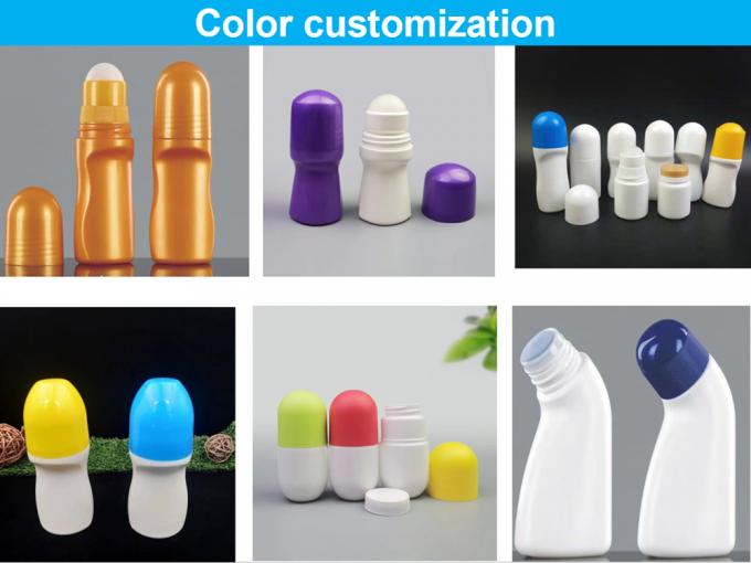 Wholesale Cheap 30ml 50ml 60ml White PE Plastic Deodorant Roll on Bottle with Plastic Roller Ball