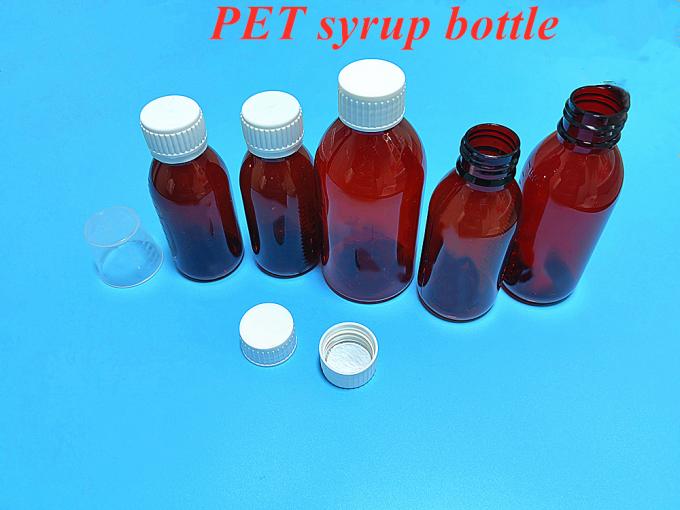 3oz 40z 5oz 100ml 250ml 500ml Wholesale Amber Pet Round Medicine Liquid Syrup Bottle with CRC Cap