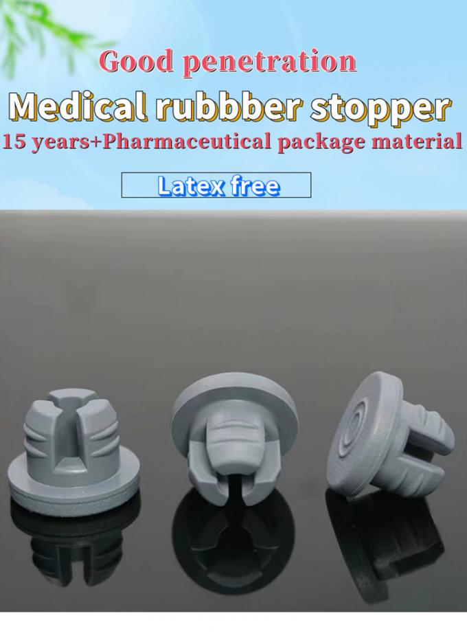 13mm 32mm Injection Glass Vials Glass Infusion Bottle Use Grey Butyl Medical Rubber Stopper