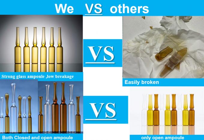 2022 Hot Sale Cheap Transparent Amber Injection Empty Glass Ampoules 1ml 2ml 3ml 5ml 10ml 20ml Medical Glass Ampule