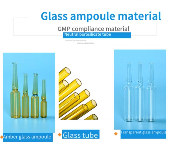 1ml Breaking Ring Transparent Amber Glass Ampoule USP I Pharmaceutical Packaging Medicine Container ISO Standard Glass Ampoule