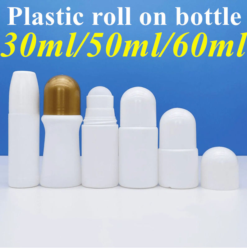 50 ml HDPE κενό στρογγυλό πλαστικό ρόλο σε μπουκάλι αποσμητικού ρόλο σε μπουκάλι αρωματικού σώματος πλαστικό ρόλο σε μπουκάλι αντιδιασπρητικού