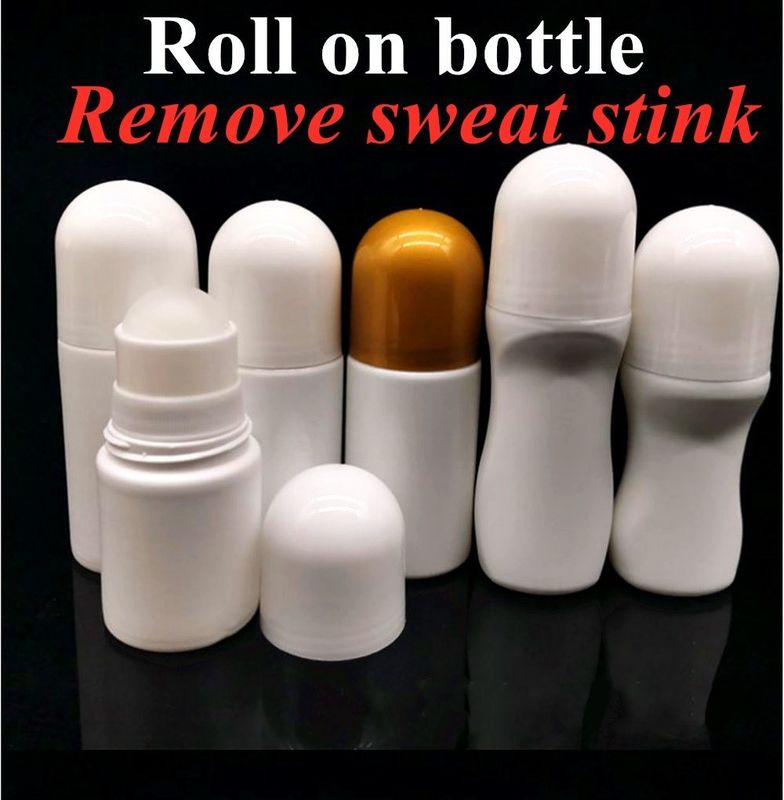 30 ml 50 ml 60 ml Λευκό PE πλαστικό μπουκάλι αποσμητικού Άδειο επαναγεμιζόμενο ρολό στα μπουκάλια για αρώματα Ρολάρι ιδρώτα στο μπουκάλι