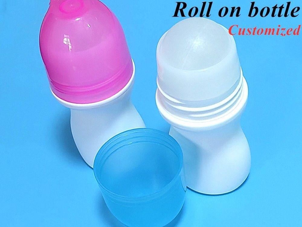 HDPE 30ml 50ml 60ml πλαστικό ρόλο σε κυλινδρικό στρογγυλό κυλίνδριο μπουκάλι μπουκάλι αποσμητικό δοχείο με πλαστική σφαίρα κυλίνδρου