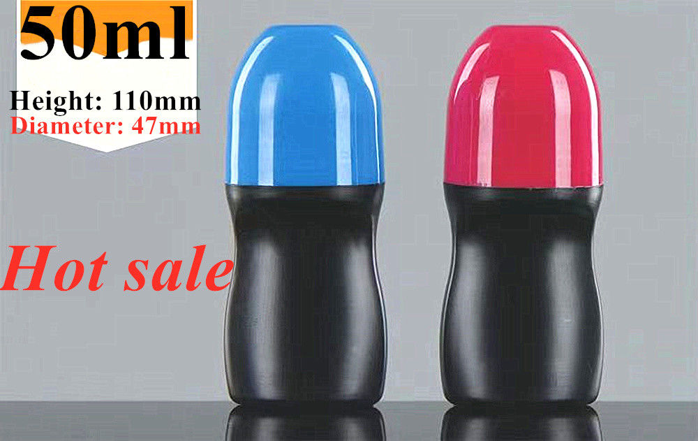 HDPE 30ml 50ml 60ml πλαστικό ρόλο σε κυλινδρικό στρογγυλό κυλίνδριο μπουκάλι μπουκάλι αποσμητικό δοχείο με πλαστική σφαίρα κυλίνδρου