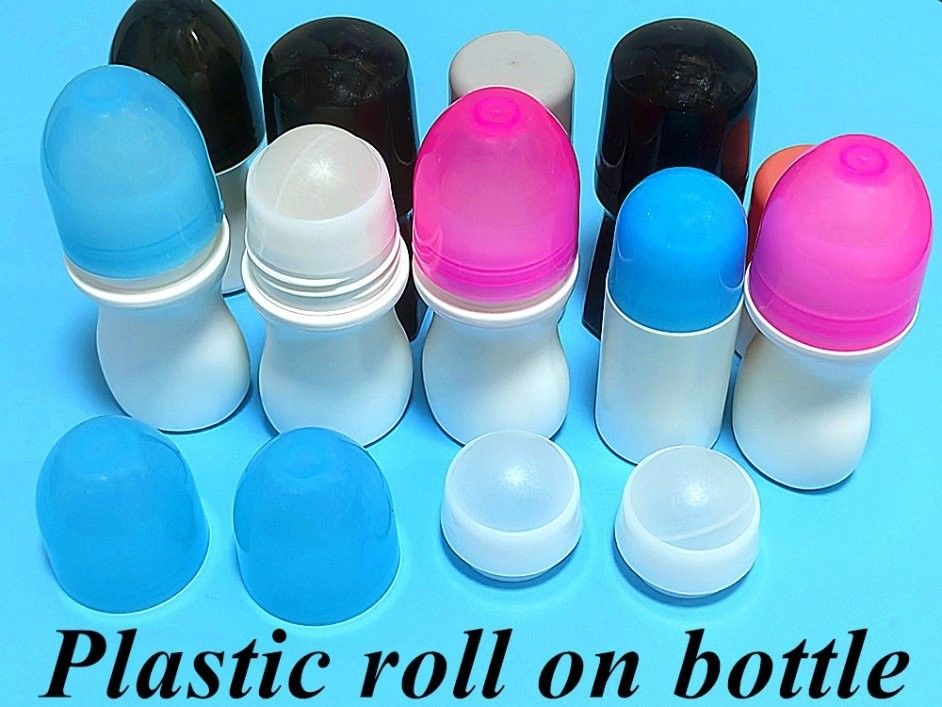 HDPE 30ml 50ml 60ml 100ml πλαστικό ρόλο σε λευκό κυλινδρικό στρογγυλό ρόλο μπουκάλι αποσμητικό δοχείο με ρόλο σε σφαίρα