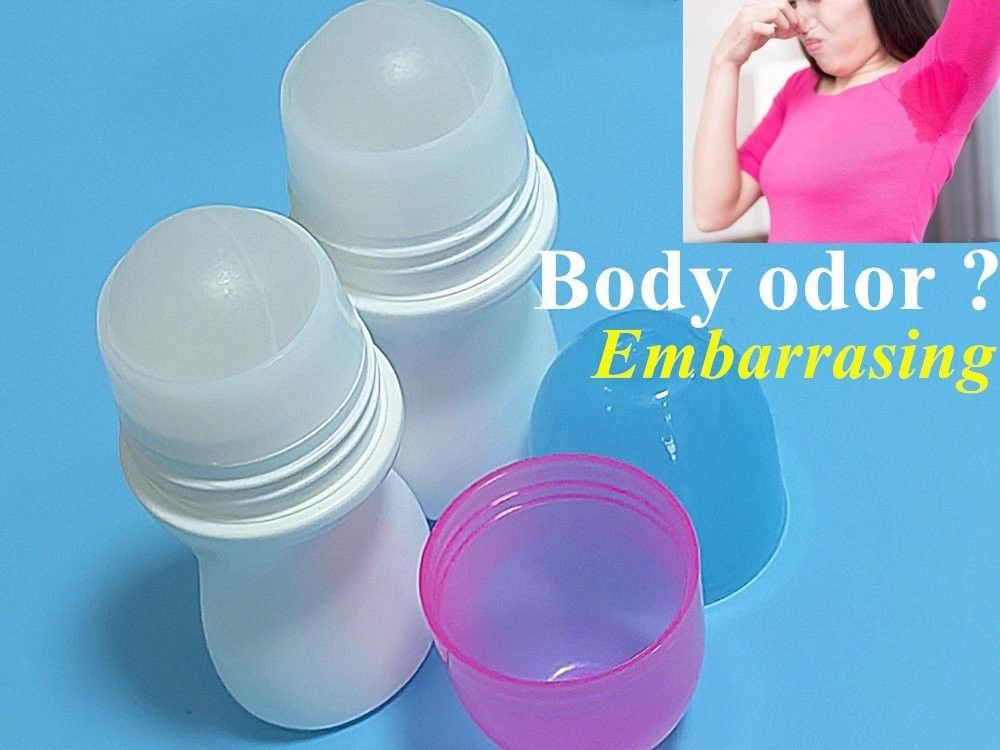 HDPE 30ml 50ml 60ml 100ml πλαστικό ρόλο σε λευκό κυλινδρικό στρογγυλό ρόλο μπουκάλι αποσμητικό δοχείο με ρόλο σε σφαίρα