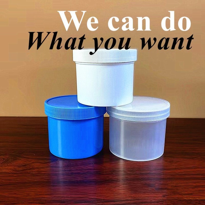 Πλατύ στόμα 150g 250g 500g 1000g Λευκό Μαύρο Μπλε Μάλσαμα χειλιών Σκουπ Κωνέλι κενό Στρογγυλό PP πλαστική αλοιφή καλλυντικό βάζο