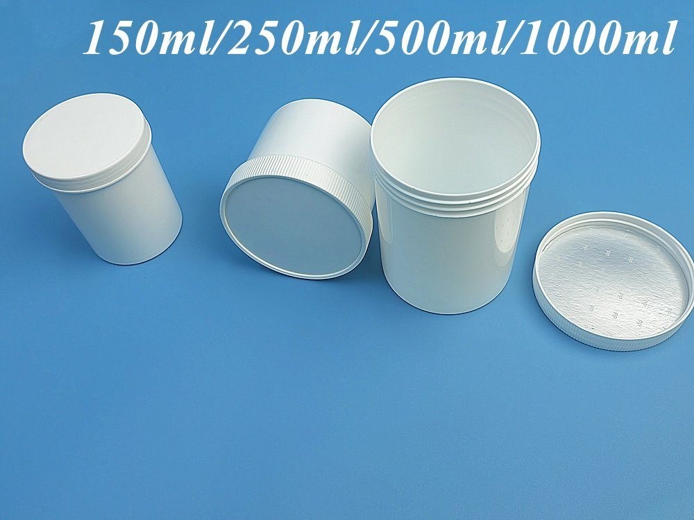 150 ml 250 ml 500 ml 1000 ml PP πλαστικό λευκό κενό πολυτελή στρογγυλή κρέμα αλοιφή PP βάζο καλλυντικό βάζο συσκευασία με καπάκι