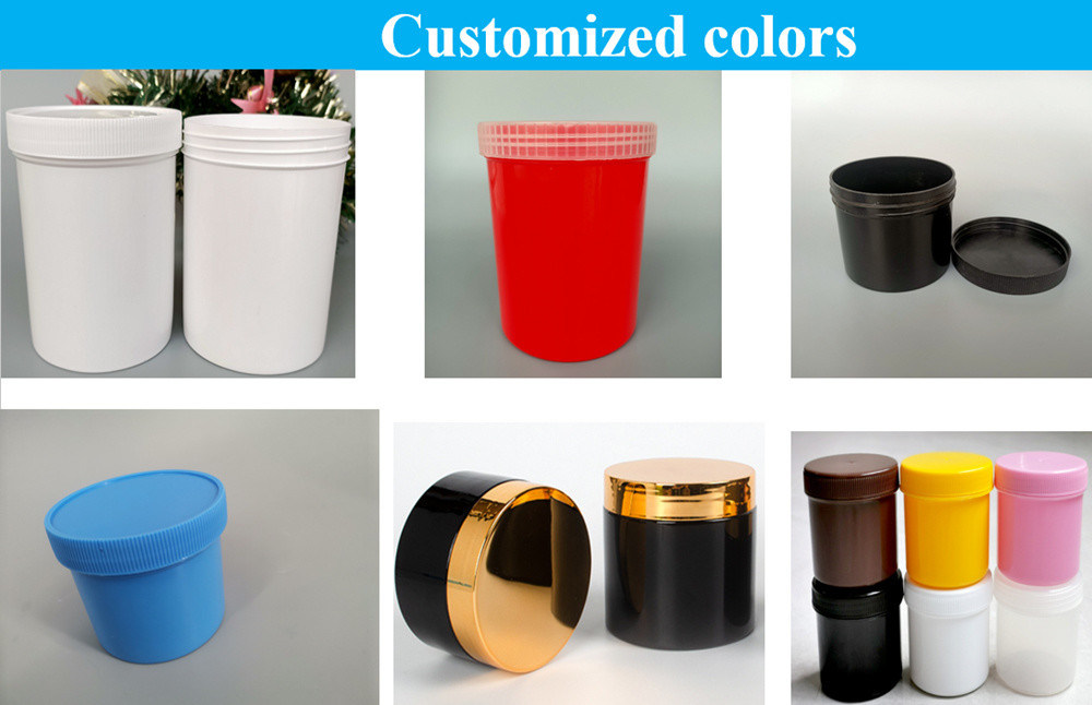 150ml 250ml 500ml White Black blue translucent Plastic Cosmetic Container PP Cream Jar Protein Powder PP jar