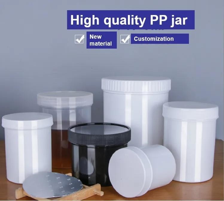 SGS 100ml 250ml 500ml 1000ml PP Κρυσταλλικό Γάζο Κρυσταλλικό δείγμα Περιεκτικά δοχεία αλοιφής Γάζα με καπάκι βίδα