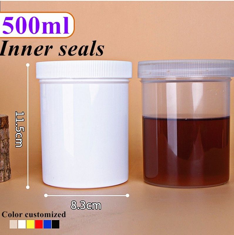 Διαφανές Διαφανές Ευρύ στόμα 250ml 500ml PP πλαστικό καλλυντικό βάζο Καλλυντική συσκευασία Μαλλιά κερί σώμα Scrub καλλυντικό βάζο