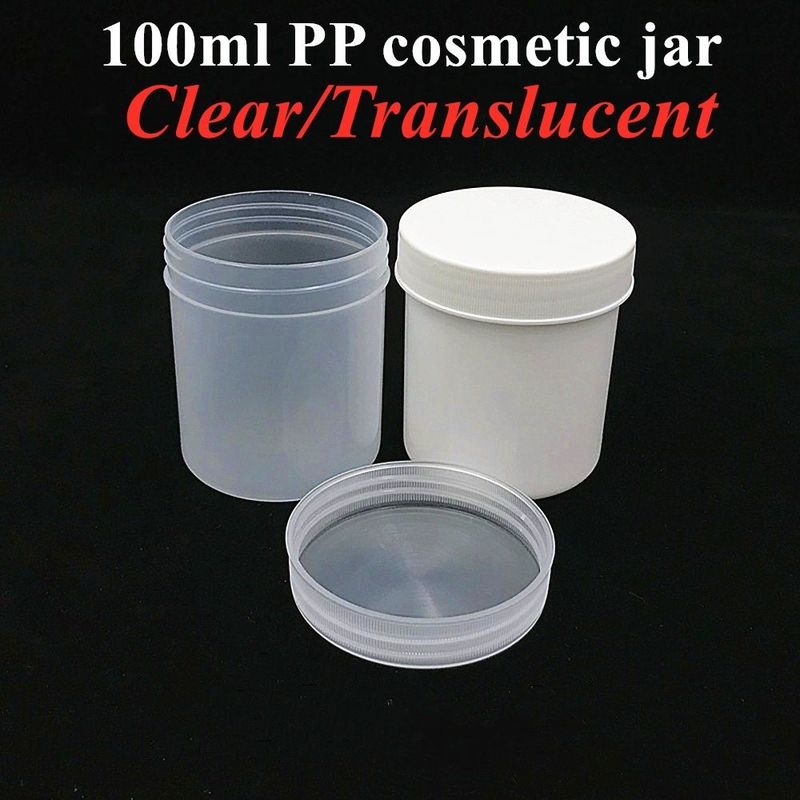Διαφανές Διαφανές Ευρύ στόμα 250ml 500ml PP πλαστικό καλλυντικό βάζο Καλλυντική συσκευασία Μαλλιά κερί σώμα Scrub καλλυντικό βάζο