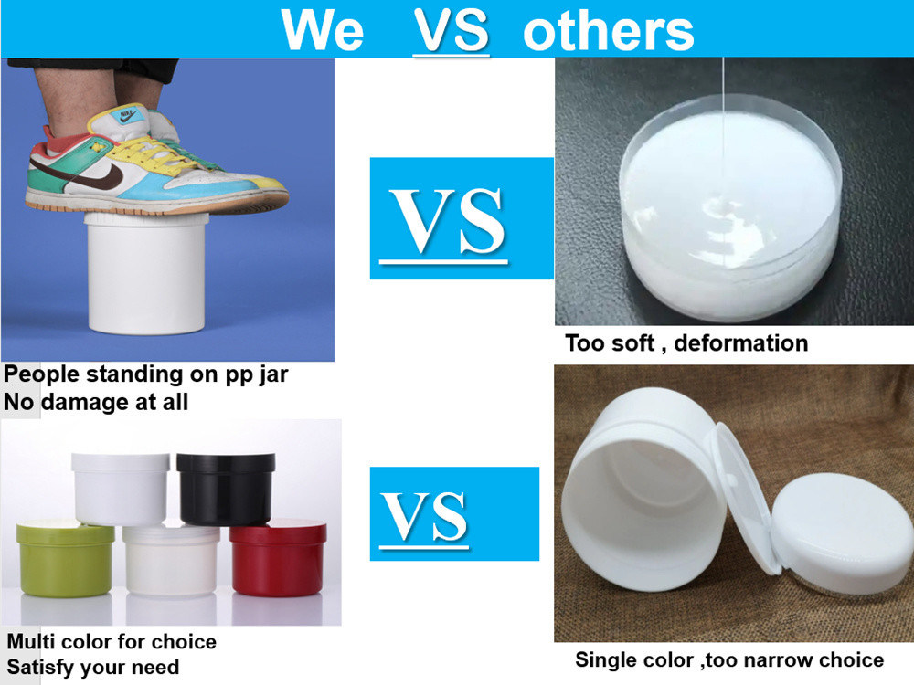 Ευρύ στόμα 150ml 250ml 500ml 1000ml PP πλαστικό βάζο Καλλυντική συσκευασία Μαλλιά κερί Σώμα καλλυντικό βάζο