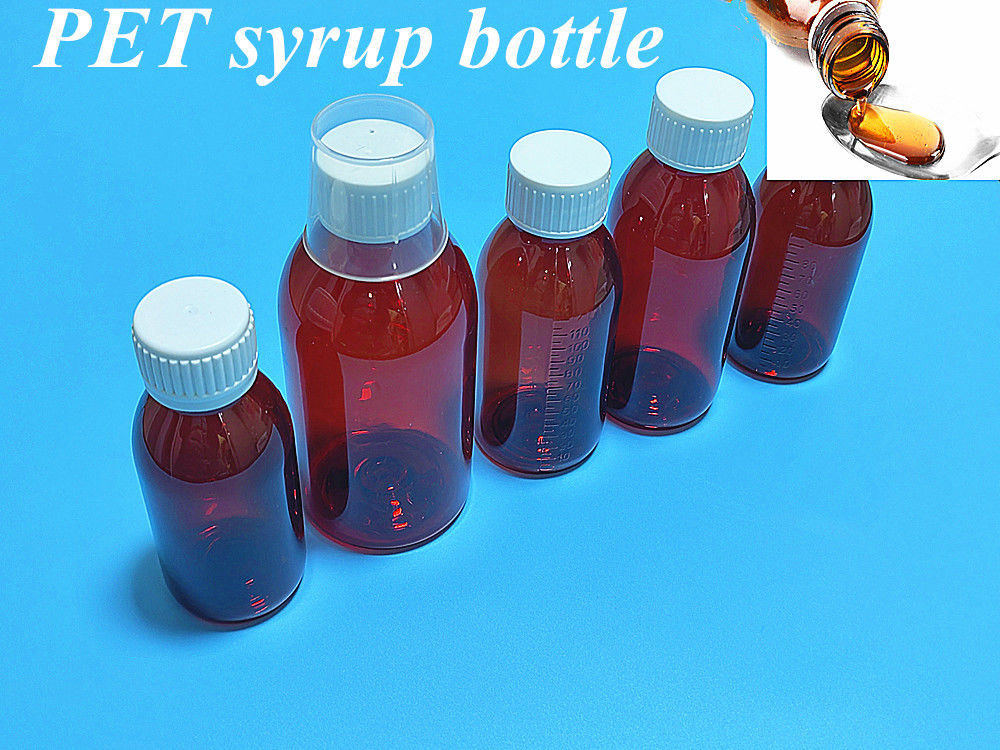 100 ml 120 ml υγρό πλαστικό σιρόπι κεχριμπάρι μπουκάλι με καπάκι με βίδες άδειο στρογγυλό PET πλαστικό μπουκάλι σιρόπι κεχριμπάρι