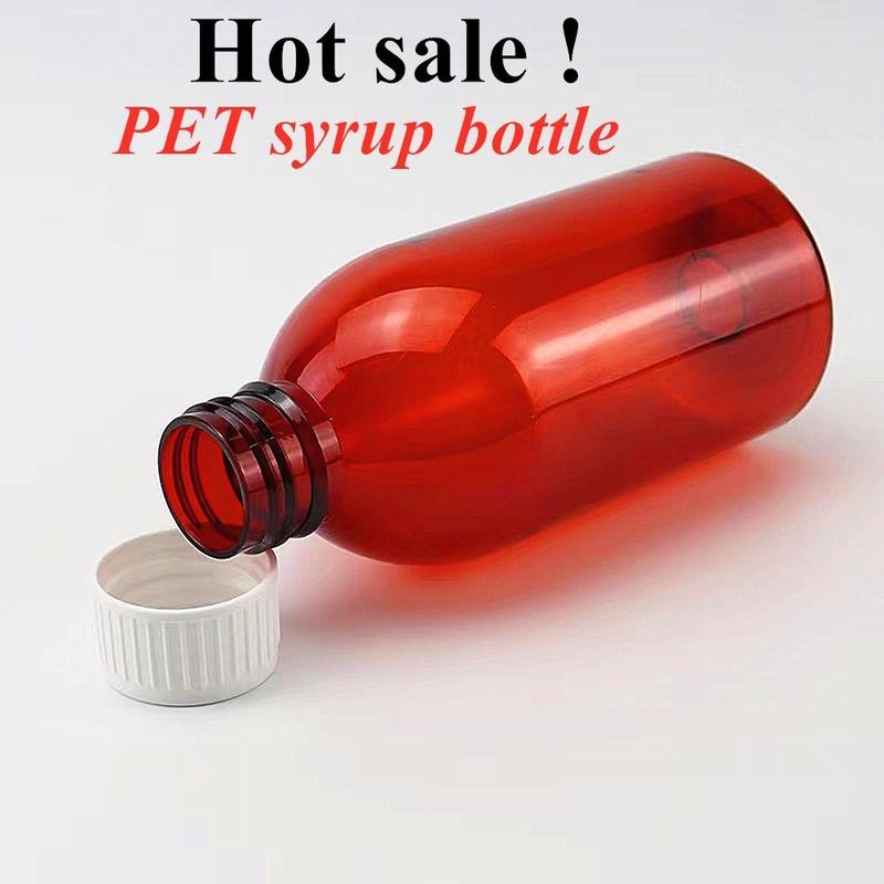 100 ml 120 ml υγρό πλαστικό σιρόπι κεχριμπάρι μπουκάλι με καπάκι με βίδες άδειο στρογγυλό PET πλαστικό μπουκάλι σιρόπι κεχριμπάρι
