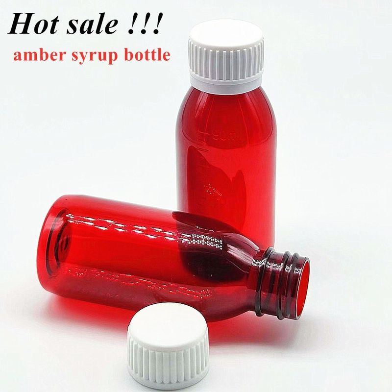 100 ml 120 ml υγρό πλαστικό σιρόπι κεχριμπάρι μπουκάλι με καπάκι με βίδες άδειο στρογγυλό PET πλαστικό μπουκάλι σιρόπι κεχριμπάρι