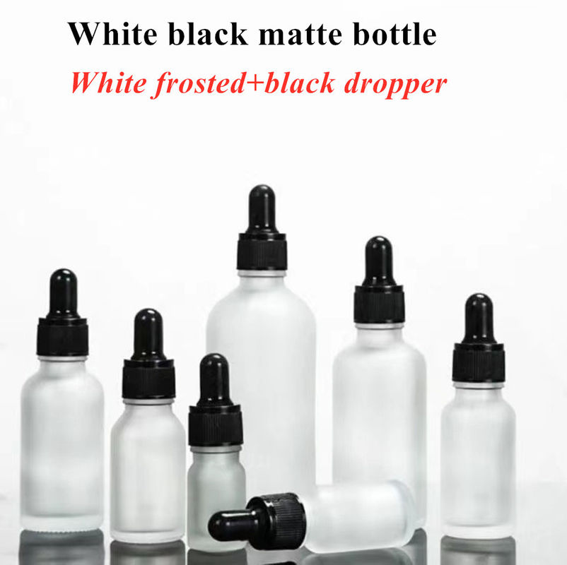1 ουγκιά 2 ουγκιά 5ml 10ml 15ml 20ml 30ml 50ml Άδειο αιθέριο έλαιο ορό φροντίδας δέρματος προσώπου Χρησιμοποίηση χεριού Λευκό παγωμένο γυάλινο μπουκάλι σταγονίδια