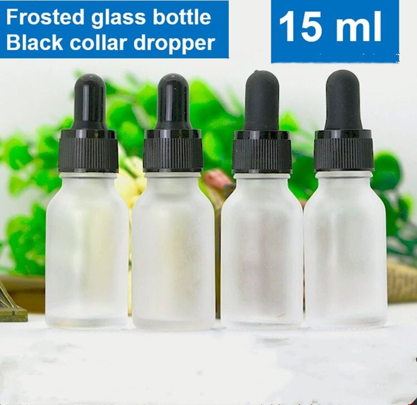 Ματ Ματ Λευκό 20ml 30ml γυάλινο μπουκάλι σταγονιδιού γυάλινο ορό ουσιαστικού ελαίου μπουκάλι με μαύρο καπάκι σταγονιδιού