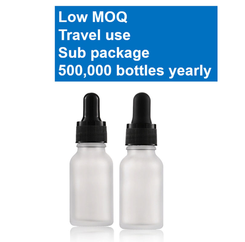 Λούξυ 1oz 2oz 10ml 15ml 20ml 30ml 50ml Άδειο στρογγυλό ορό περιποίησης δέρματος Ασθετικό έλαιο Μάτι Λευκό παγωμένο γυάλινο μπουκάλι σταγονιδιού