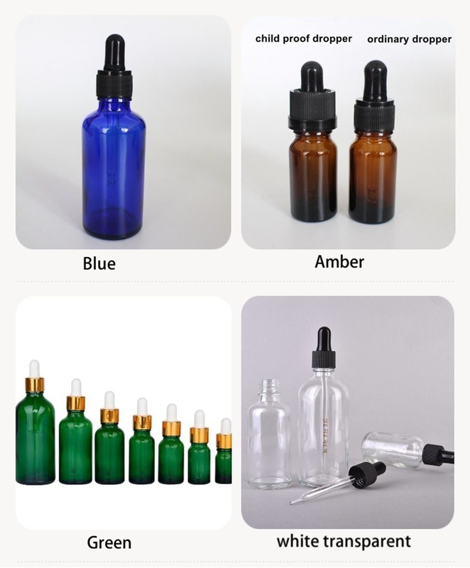 Συσκευή αιθέριας ελαίας 1OZ 2OZ 20ml 30ml 50ml ορό αιθέριας ελαίας κεχριμπαρά γυάλινο μπουκάλι σταγονιδιώτη με παιδικό καπάκι