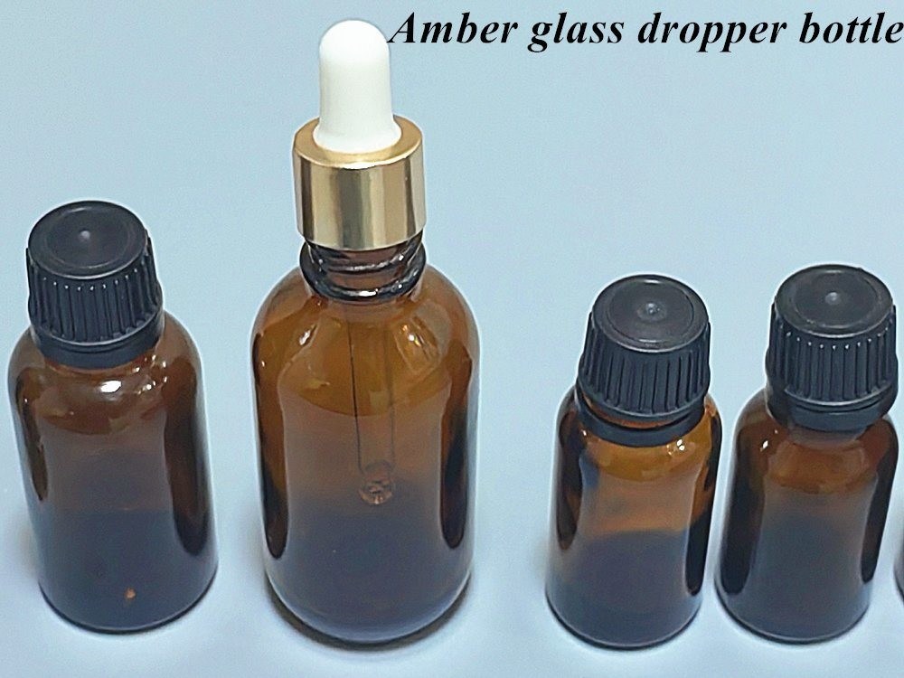 Ζεστή πώληση κενό πολυτελές Αμβέρ καφέ 10ml 15ml 20ml 30ml 50ml 60ml γυάλινο μπουκάλι αιθέριας ελαίας για ορό συσκευασία