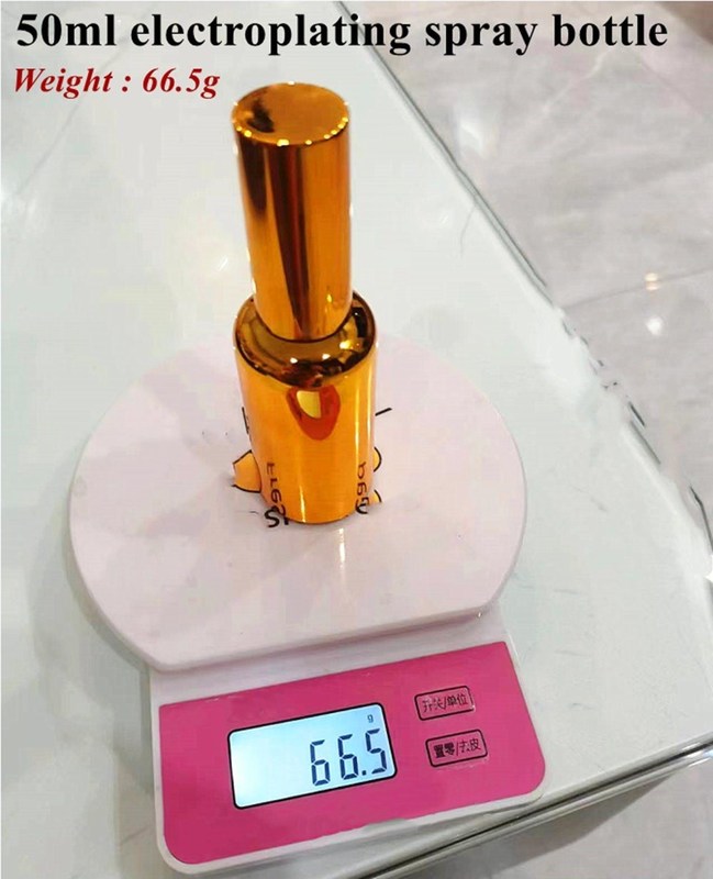 30 ml 50 ml Ηλεκτροπληρωμή Χρυσό Ασημένιο γυαλί Σπρέι Κοσμητικά Φιαλάκι Χρυσό καλλυντικό Εθεϊκό έλαιο Φιαλάκι