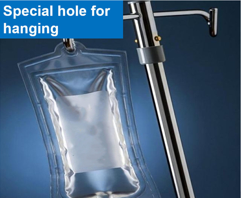 Μεγάλος όγκος 2000ml 3000ml 5000ml 7mm κτηνιατρικό PVC ενδοφλέβια σακούλα για έγχυση μιας χρήσης με διπλή θύρα