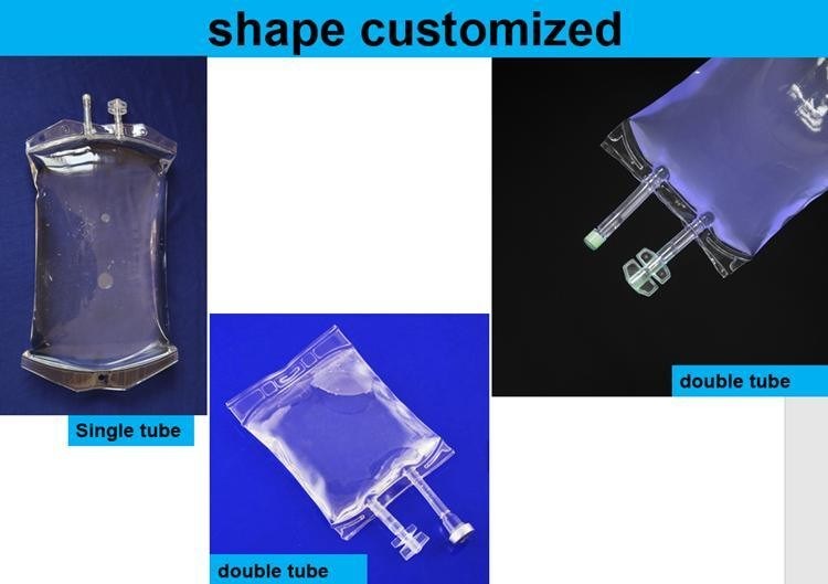 250 ml 500 ml 1000 ml σακούλα ένεσης μιας χρήσης Ιατρικό PVC Στεριλό Αλατικό IV υγρό διάλυμα PVC σακούλα ένεσης