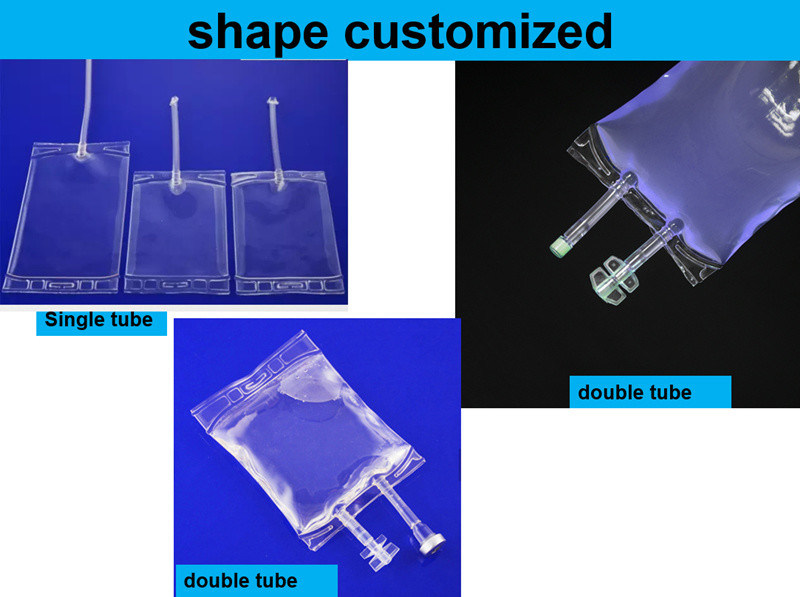 PVC 100 ml 250 ml σακούλα ενέσιμης χρήσης IV σακούλα Διαφανής ιατρική PVC κενή σακούλα ενέσιμης χρήσης για φυσιολογικό αλατικό γλυκόζης