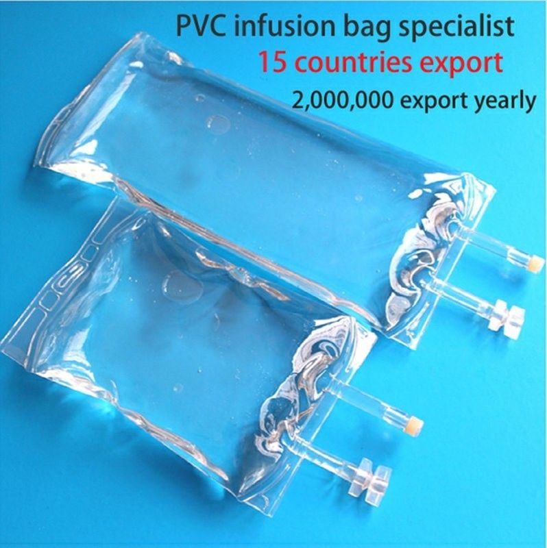 100 ml 250 ml 500 ml Μία θύρα Διπλή θύρα ιατρική PVC κενή IV σακούλα έγχυσης με πώμα PVC IV σακούλα υγρών