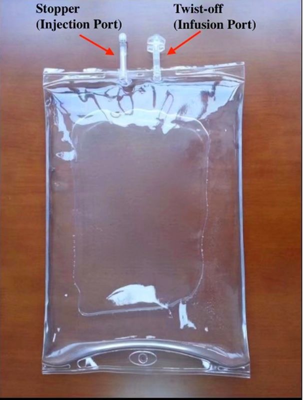 2000 ml 3000 ml 5000 ml Πεταλούδα Διπλής Θύρας Στρίψιμο για μετάγγιση Έναχρονη PVC σακούλα έγχυσης για κτηνιατρική χρήση