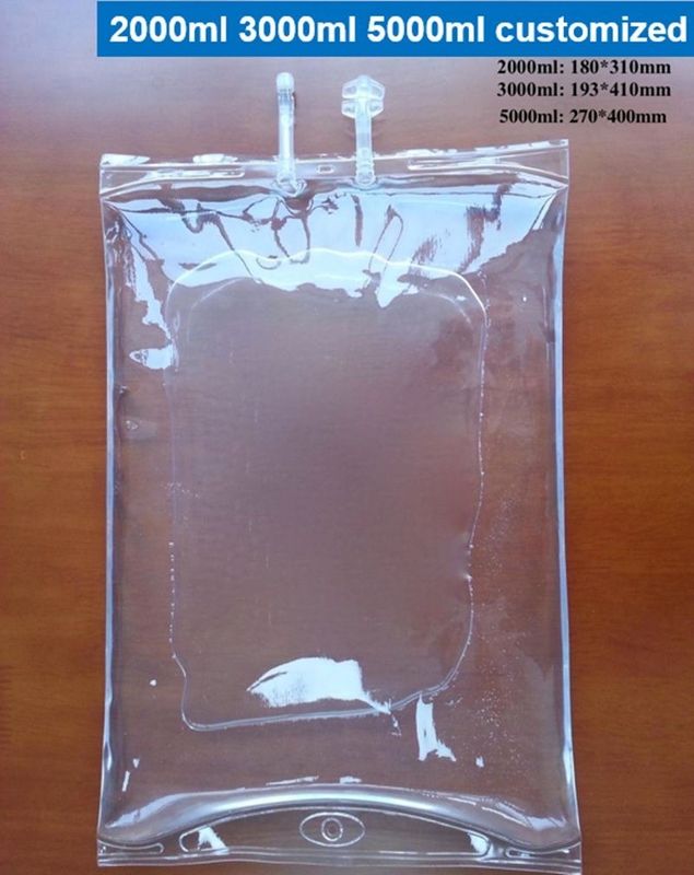 2000 ml 3000 ml 5000 ml Πεταλούδα Διπλής Θύρας Στρίψιμο για μετάγγιση Έναχρονη PVC σακούλα έγχυσης για κτηνιατρική χρήση