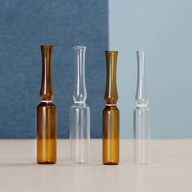 1 ml 2 ml 5 ml Διαφανές κεχριμπαρένιο γυάλινο φιαλίδιο USP I Φαρμακευτική συσκευασία γυάλινο φιαλίδιο με πρότυπο ISO