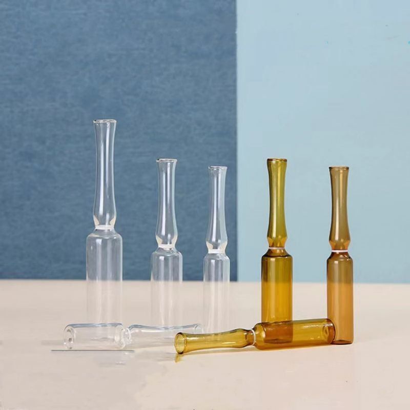 1 ml 2 ml 5 ml Διαφανές κεχριμπαρένιο γυάλινο φιαλίδιο USP I Φαρμακευτική συσκευασία γυάλινο φιαλίδιο με πρότυπο ISO