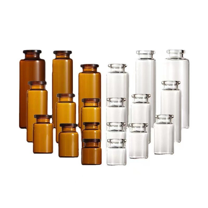 Κενά 5ml 7ml 10ml μικρά φαρμακευτικά γυάλινα μπουκάλια Διαφανές Αμπερό Ιατρικό φιαλίδιο σωληνωτό γυάλινο μπουκάλι