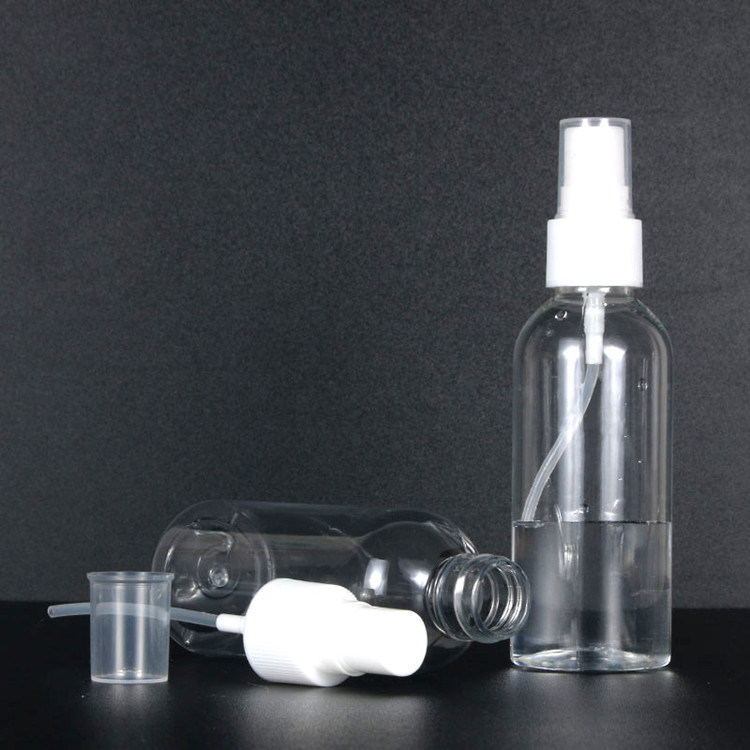 50 ml 60 ml 100 ml PET πλαστικό ψεκασμό λεπτή ομίχλη αρωματικό απολυμαντικό αλκοόλ φορητά καλλυντικά πλαστικά μπουκάλια με ψεκαστήρα